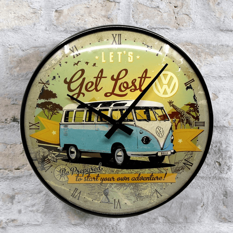 Nostalgic-Art Retro Wall Clock, Volkswagen Bulli – Let's Get Lost – VW Bus Gift idea, Large Kitchen Decoration, Vintage Design, 12.2" Home & Garden > Decor > Clocks > Wall Clocks Nostalgic-Art   