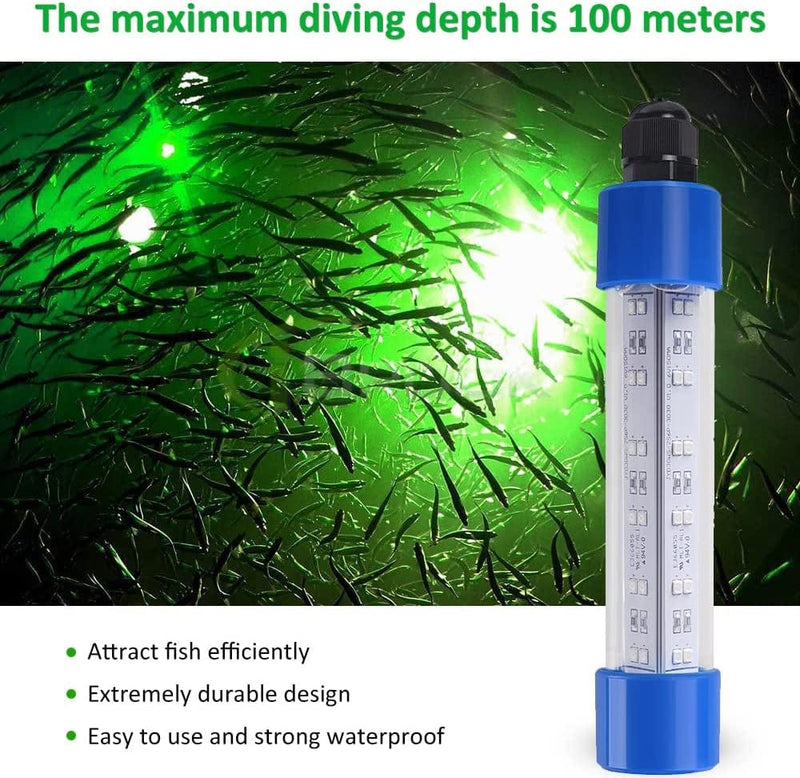 NS LED Green Fishing Light 50W/100W/300W/500W/2000W Night Fish Attracting Light IP68 Waterproof DC12V/AC220V with 19.6/32.8/98.4FT Cable for Submersible Underwater Outdoor Pond Lake Sea Home & Garden > Pool & Spa > Pool & Spa Accessories NY New Sunshine   