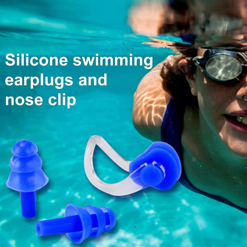 NUZYZ 3Pcs/Set Silicone Swimming Earplugs,Waterproof, Reusable Silicone Ear Plugs Nose Clip Suit for Swimming, Snorkeling, Showering,Surfing and Bathing Yellow Sporting Goods > Outdoor Recreation > Boating & Water Sports > Swimming NUZYZ   