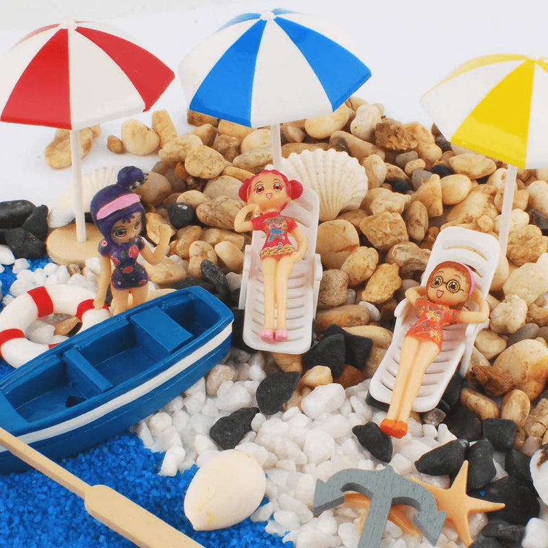 NWFashion 20PCS Seaside Beach Accessories Statues for Fariy Garden, Dollhouse Scenery Home & Garden > Lawn & Garden > Outdoor Living > Outdoor Umbrella & Sunshade Accessories NWFashion   