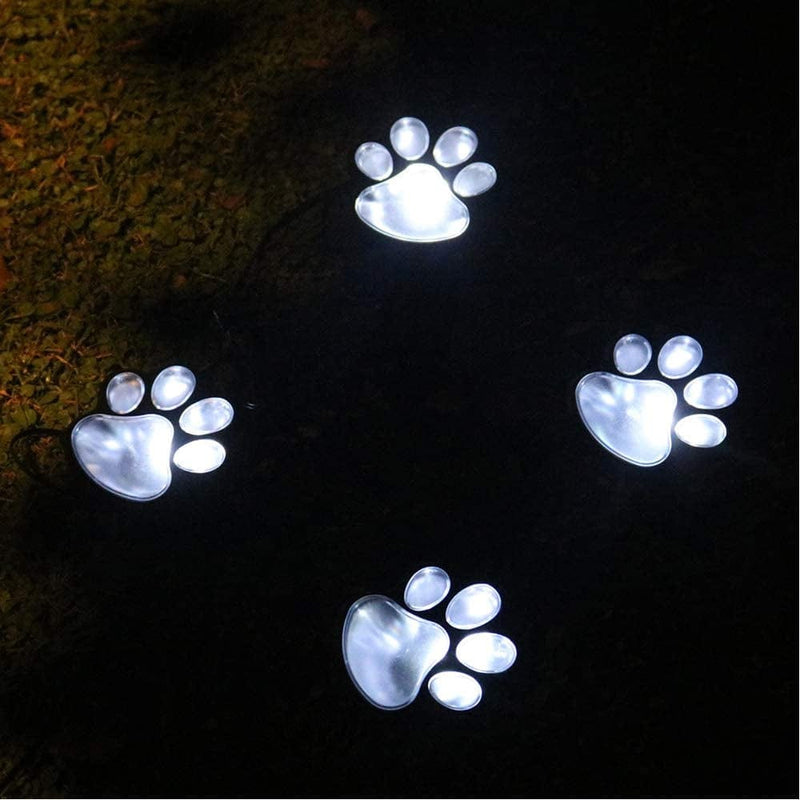 Obrecis Outdoor LED Solar Paw Print Lights, Garden Dog Cat Paw Print Decor Lamp, Solar Dog Cat Animal Paw Print Lights (Solar Paw)