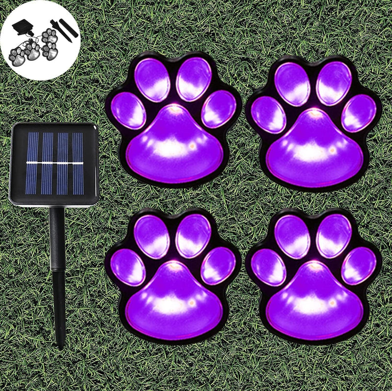 Obrecis Outdoor LED Solar Paw Print Lights, Garden Dog Cat Paw Print Decor Lamp, Solar Dog Cat Animal Paw Print Lights (Solar Paw) Home & Garden > Lighting > Lamps Langfu Purple  