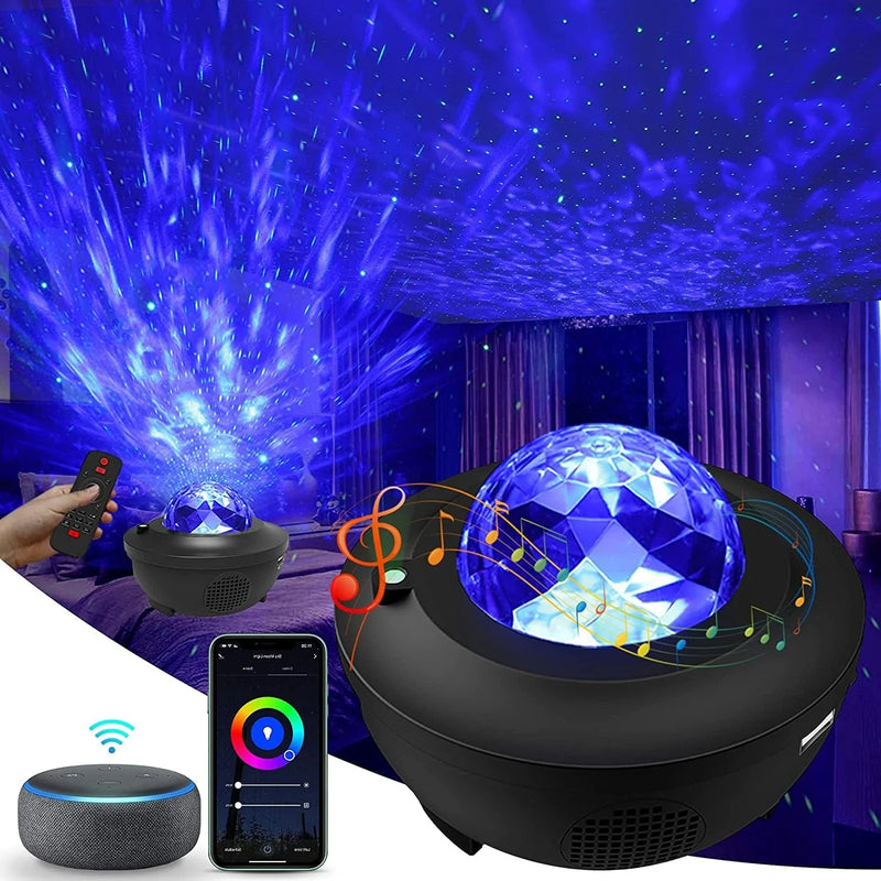Ocean Wave Projector, Night Light Projector, 8 Color Changing Music Night Light for Kids with Remote Control Timer Setting Light Show for Kids Adults Bedroom Lights Room Decor(Black) Home & Garden > Lighting > Night Lights & Ambient Lighting WIWIWON Black  