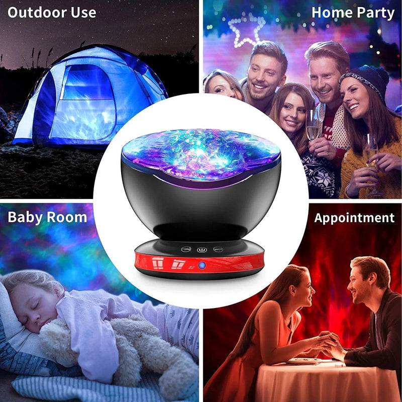 Ocean Wave Projector, Night Light Projector, 8 Color Changing Music Night Light for Kids with Remote Control Timer Setting Light Show for Kids Adults Bedroom Lights Room Decor(Black) Home & Garden > Lighting > Night Lights & Ambient Lighting WIWIWON   