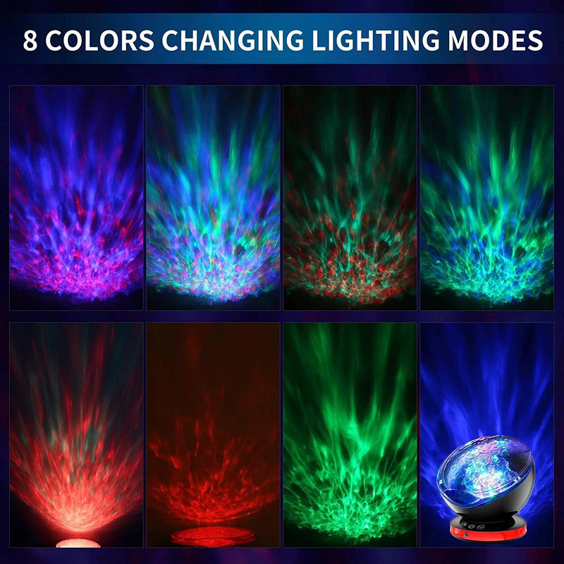 Ocean Wave Projector, Night Light Projector, 8 Color Changing Music Night Light for Kids with Remote Control Timer Setting Light Show for Kids Adults Bedroom Lights Room Decor(Black) Home & Garden > Lighting > Night Lights & Ambient Lighting WIWIWON   