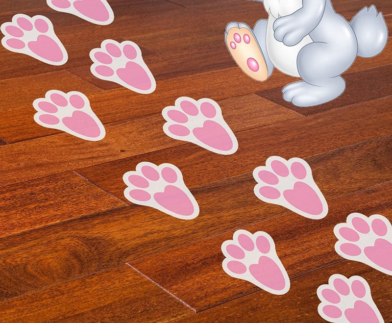 Ocosy 60Pcs Removable Easter Bunny Paw Prints Rabbit Paw Print Floor Decal Clings Easter Party Decorations Home & Garden > Decor > Seasonal & Holiday Decorations Ocosy   
