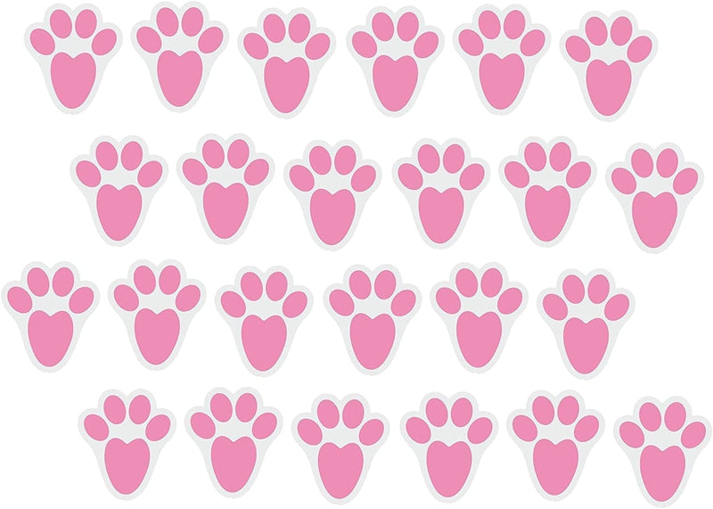 Ocosy 60Pcs Removable Easter Bunny Paw Prints Rabbit Paw Print Floor Decal Clings Easter Party Decorations