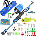 ODDSPRO Kids Fishing Pole - Kids Fishing Starter Kit - with Tackle Box, Reel, Practice Plug, Beginner'S Guide and Travel Bag for Boys, Girls Sporting Goods > Outdoor Recreation > Fishing > Fishing Rods ODDSPRO Blue 1.8M 5.91Ft 