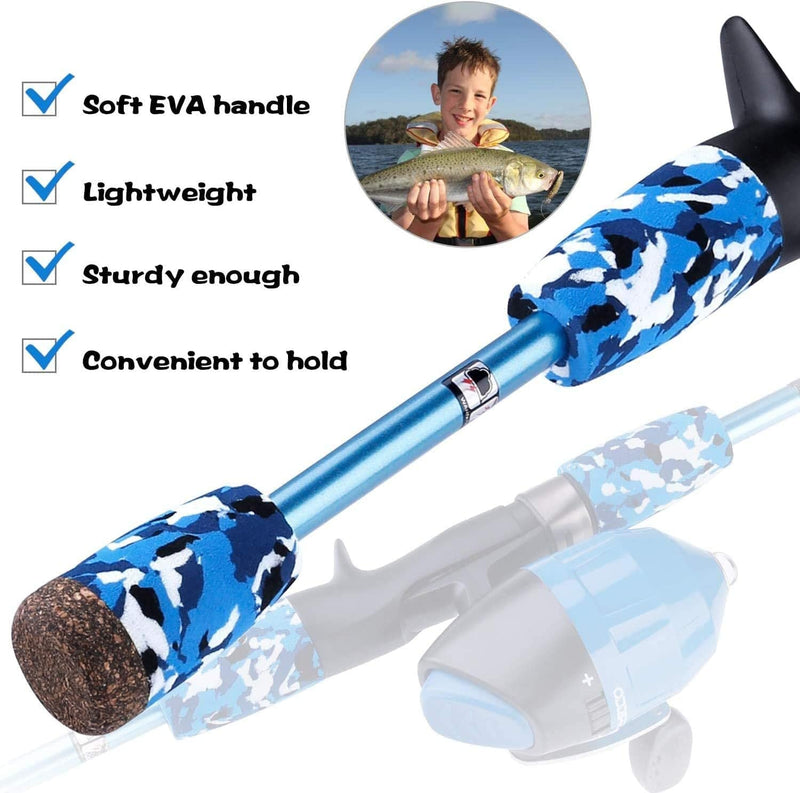 ODDSPRO Kids Fishing Pole - Kids Fishing Starter Kit - with Tackle Box, Reel, Practice Plug, Beginner'S Guide and Travel Bag for Boys, Girls Sporting Goods > Outdoor Recreation > Fishing > Fishing Rods ODDSPRO   