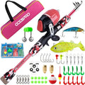 ODDSPRO Kids Fishing Pole - Kids Fishing Starter Kit - with Tackle Box, Reel, Practice Plug, Beginner'S Guide and Travel Bag for Boys, Girls Sporting Goods > Outdoor Recreation > Fishing > Fishing Rods ODDSPRO Pink 1.8M 5.91Ft 