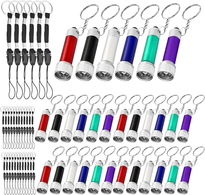 Odowalker 30 PCS Mini Flashlights Keychain with Lanyard, Aluminum LED Handheld Torches Flashlights Set for Kids, Camping, Party, 6 Colors Hardware > Tools > Flashlights & Headlamps > Flashlights Odowalker   