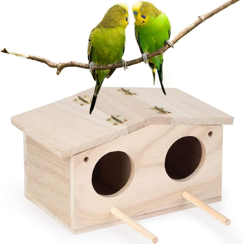 OITTO Bird House Wooden, Wooden Pet Bird Nests House Breeding Box Cage Birdhouse Accessories for Parrots Swallows Animals & Pet Supplies > Pet Supplies > Bird Supplies > Bird Cages & Stands OITTO   