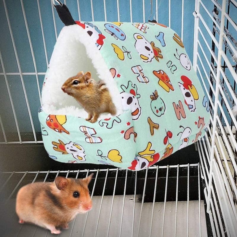 OKJHFD Winter Warm Guiea Pig Tent Bed Small Pet Hanging Hammock Bed Nests Cage Accessories Hamster Bedding Hideout Playing Sleeping,Green (M) Animals & Pet Supplies > Pet Supplies > Bird Supplies > Bird Cages & Stands OKJHFD8q3um-2   