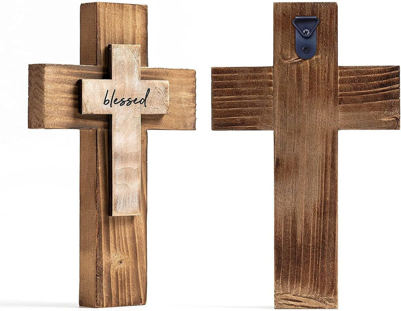 OKSQW Wall Wooden Cross Christians Cross Spiritual Religious Cross Gifts with Hook on Hanging Wall or Table with Blessed for Church Home Room Decoration for Christmas Cross（5 Colors Available… Home & Garden > Decor > Seasonal & Holiday Decorations OKSQW   