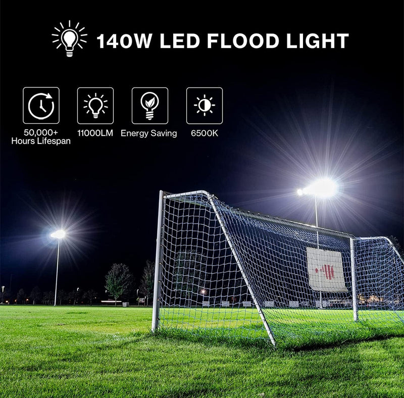 Olafus 2 Pack 750W Equivalent LED Flood Light Outdoor, 140W Super Bright IP66 Waterproof Exterior Security Light with Plug, 6500K Daylight White outside Floodlights for Stadium Yard Barn Home & Garden > Lighting > Flood & Spot Lights Olafus   