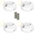 Olafus Spot Lights Indoor 4 Pack, Wireless Spotlight Battery Operated, Dimmable LED Accent Light with Remote, 4000K Neutral White Small Uplights Battery Mini Spotlights for Display Painting Closet Home & Garden > Lighting > Flood & Spot Lights Olafus Warm White  