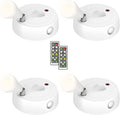 Olafus Spot Lights Indoor 4 Pack, Wireless Spotlight Battery Operated, Dimmable LED Accent Light with Remote, 4000K Neutral White Small Uplights Battery Mini Spotlights for Display Painting Closet Home & Garden > Lighting > Flood & Spot Lights Olafus Neutral White  