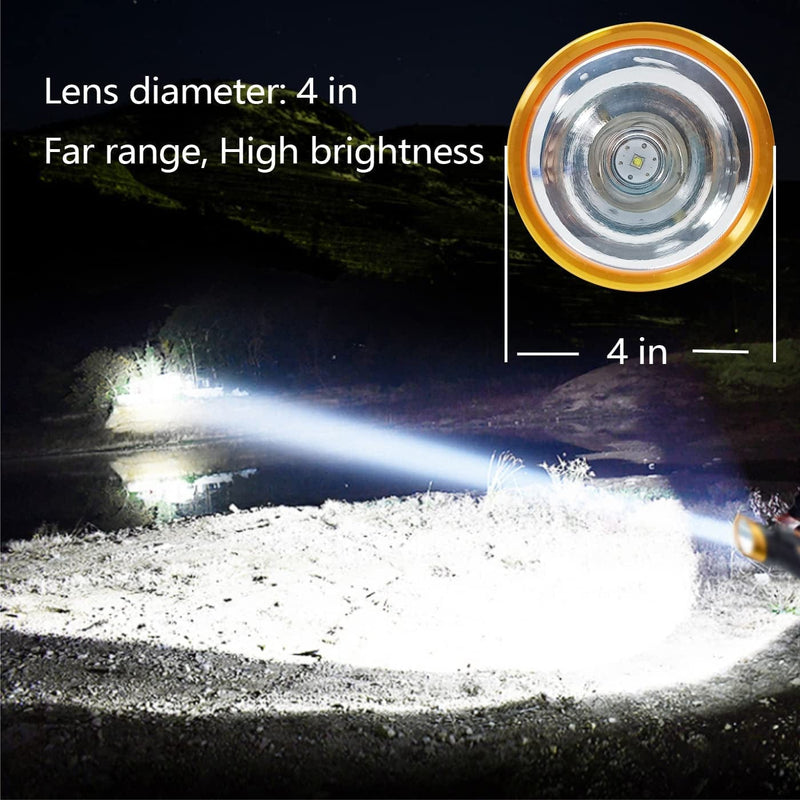 OLIDEAR Heavy Duty Flashlight – Bright Rechargeable Searchlight with 2 Modes – Led Spotlight Handle with USB Output for Mobile Charging – Easy to Use – Built-In Rechargeable Battery Home & Garden > Lighting > Flood & Spot Lights olidear   