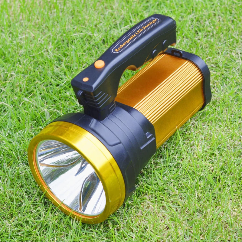 OLIDEAR Heavy Duty Flashlight – Bright Rechargeable Searchlight with 2 Modes – Led Spotlight Handle with USB Output for Mobile Charging – Easy to Use – Built-In Rechargeable Battery Home & Garden > Lighting > Flood & Spot Lights olidear   