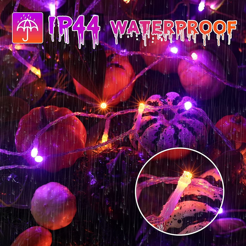Ollny Halloween Lights Outdoor 240LED 80FT - Orange and Purple String Lights - 8 Modes IP44 Waterproof UL588 Timer Memory Plug in for Party Garden Yard Patio Tree Fence Indoor Halloween Decorations Home & Garden > Lighting > Light Ropes & Strings Linhai Hengguang lighting Co., LTD.   