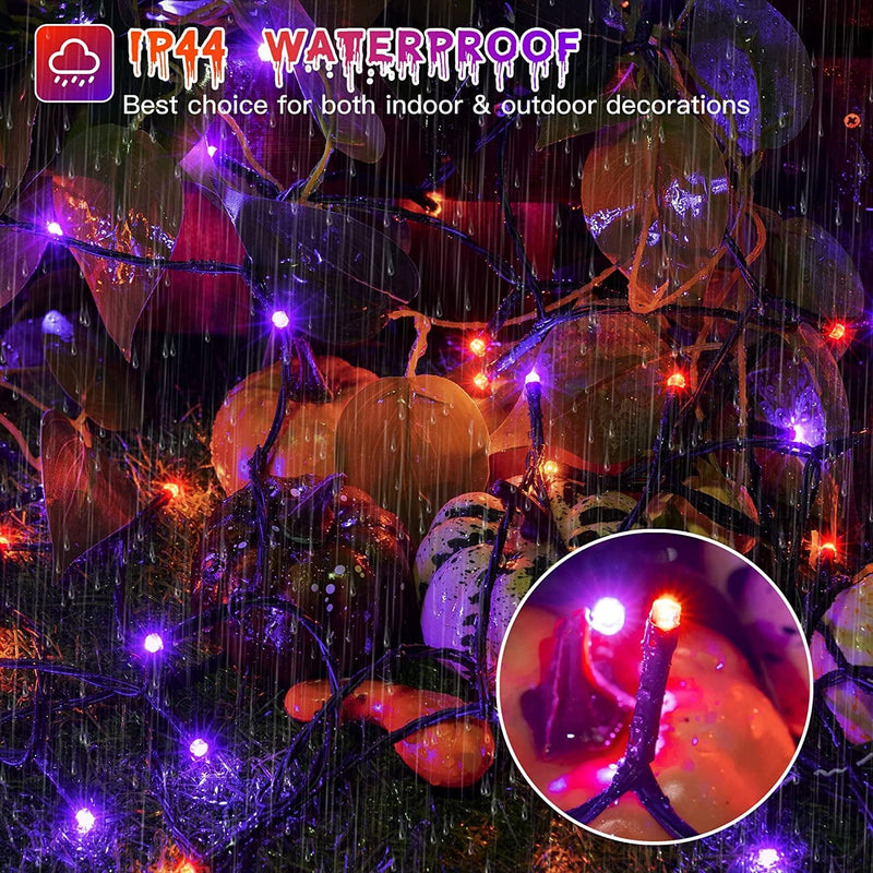 Ollny Halloween Lights Outdoor Indoor Decorations, 78FT 240LED Orange and Purple String Lights Waterproof, 8 Modes Plug in Timer Halloween LED Fairy Lights for Party Yard Tree Room Holiday Decor Home & Garden > Lighting > Light Ropes & Strings Ollny   