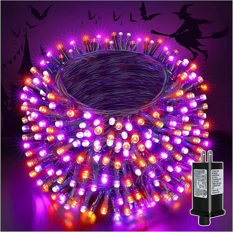 Ollny Halloween Lights Outdoor Indoor Decorations, 78FT 240LED Orange and Purple String Lights Waterproof, 8 Modes Plug in Timer Halloween LED Fairy Lights for Party Yard Tree Room Holiday Decor Home & Garden > Lighting > Light Ropes & Strings Ollny   