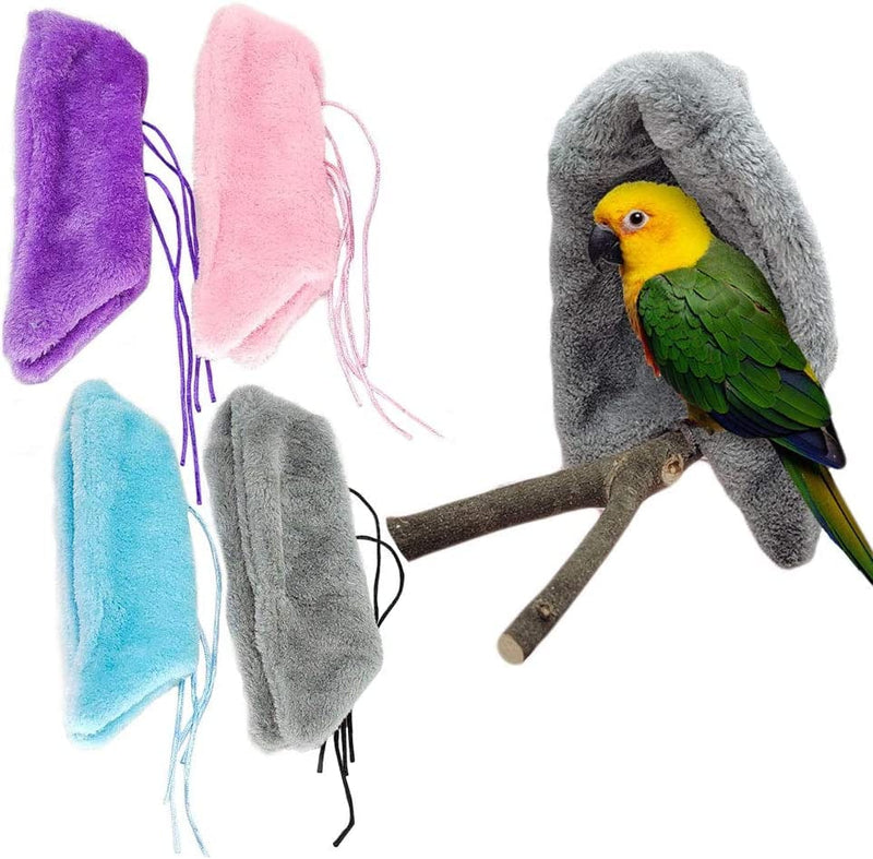 Oncpcare 2Pcs Parrot Standing Perch Cover, Winter Warm Small Animal Hanging Nest Hut, Plush Pet Bird Cage Accessories (Colour Random) Animals & Pet Supplies > Pet Supplies > Bird Supplies > Bird Cages & Stands Oncpcare   