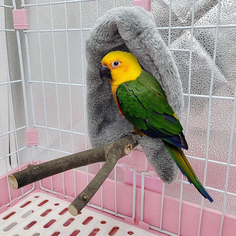 Oncpcare 2Pcs Parrot Standing Perch Cover, Winter Warm Small Animal Hanging Nest Hut, Plush Pet Bird Cage Accessories (Colour Random) Animals & Pet Supplies > Pet Supplies > Bird Supplies > Bird Cages & Stands Oncpcare   