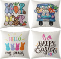 Onerisly Easter Pillow Covers 18X18, Bunny Eggs Carrots Throw Pillow Covers, Easter Decorations Couch Pillow Covers for Sofa Couch Bed Home Outdoor Car Home & Garden > Decor > Seasonal & Holiday Decorations Onerisly White 18x18inch 