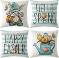 Onerisly Easter Pillow Covers 18X18, Bunny Eggs Carrots Throw Pillow Covers, Easter Decorations Couch Pillow Covers for Sofa Couch Bed Home Outdoor Car Home & Garden > Decor > Seasonal & Holiday Decorations Onerisly Green 18x18inch 