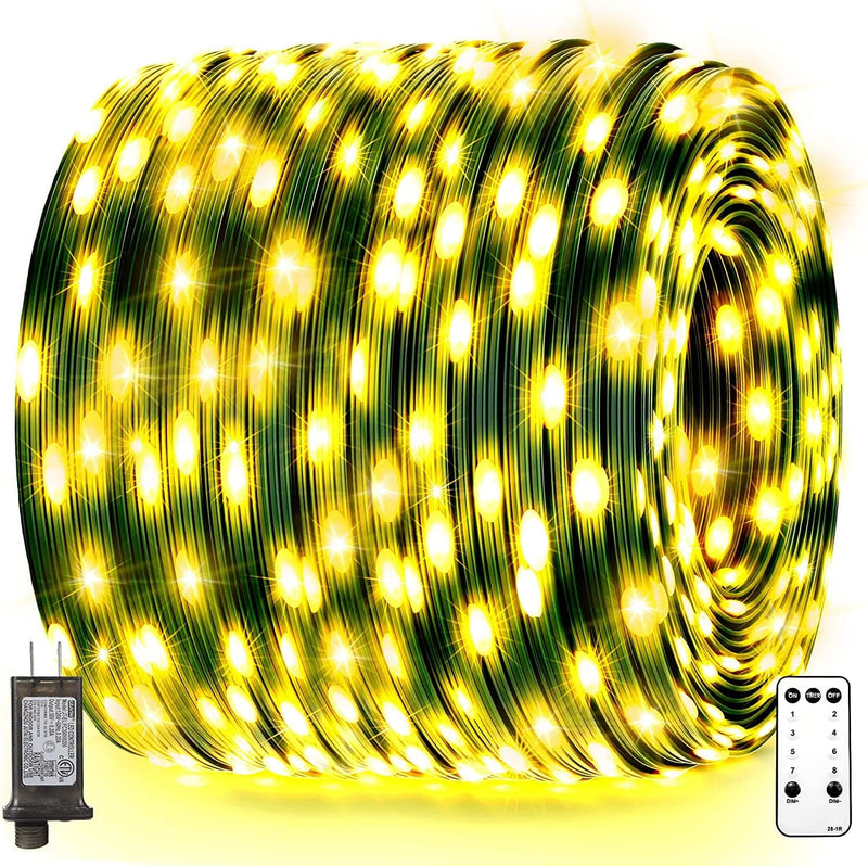 Orahon Christmas Lights 400Led 132Ft Outdoor Indoor Fairy Lights for Bedroom Twinkle String Lights Waterproof with Remote 8 Modes Memory Timer Plug in Green Wire for Xmas Tree Yard (Multicolored) Home & Garden > Lighting > Light Ropes & Strings orahon Warm White 330ft 