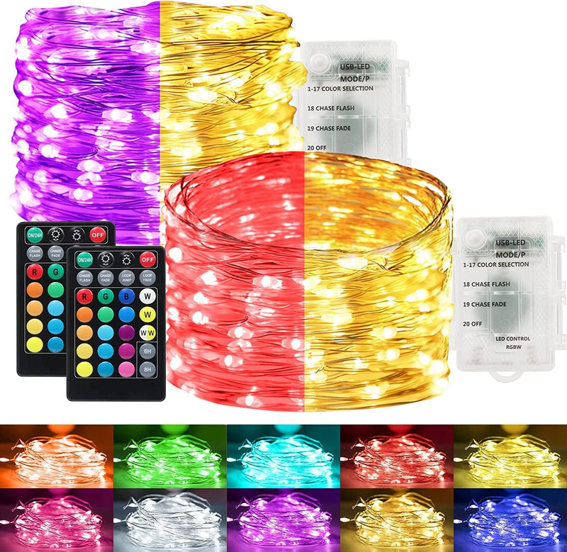 Orahon Christmas Lights 400Led 132Ft Outdoor Indoor Fairy Lights for Bedroom Twinkle String Lights Waterproof with Remote 8 Modes Memory Timer Plug in Green Wire for Xmas Tree Yard (Multicolored) Home & Garden > Lighting > Light Ropes & Strings orahon multicolor & warm white 66ft 