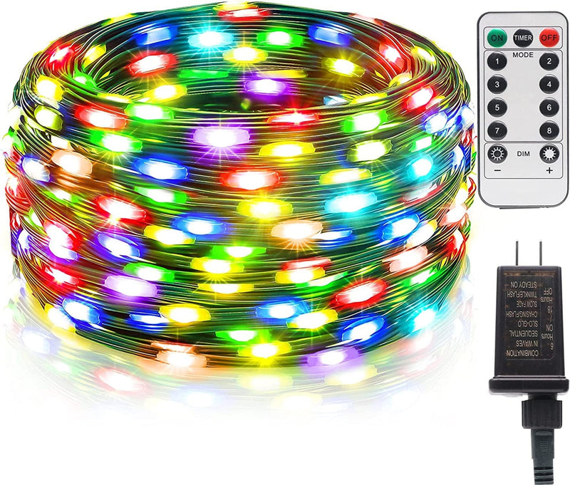 Orahon Christmas Lights 400Led 132Ft Outdoor Indoor Fairy Lights for Bedroom Twinkle String Lights Waterproof with Remote 8 Modes Memory Timer Plug in Green Wire for Xmas Tree Yard (Multicolored) Home & Garden > Lighting > Light Ropes & Strings orahon Multicolor 100ft 