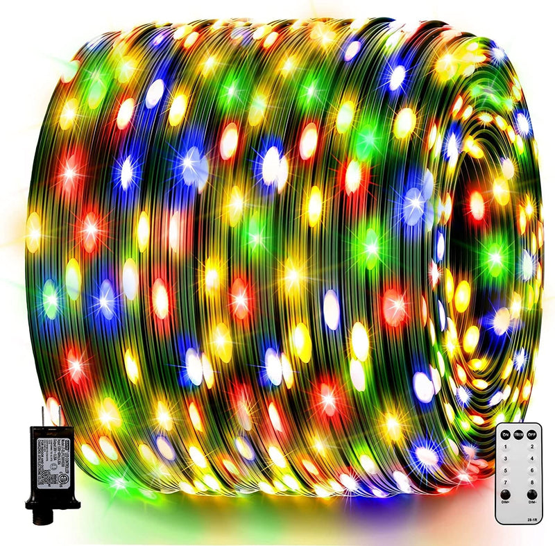 Orahon Christmas Lights 400Led 132Ft Outdoor Indoor Fairy Lights for Bedroom Twinkle String Lights Waterproof with Remote 8 Modes Memory Timer Plug in Green Wire for Xmas Tree Yard (Multicolored)
