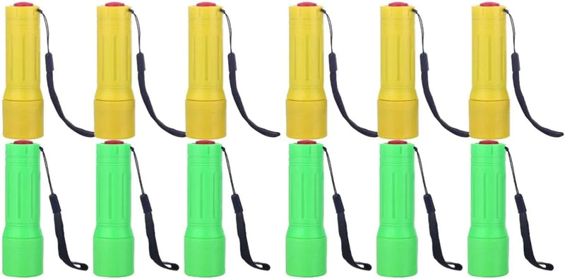 OSALADI 12 Pcs Yellow&Green Daily Mini Rechargeable Torches Reading Pocket with Led Toy Camping Party Use Handheld Outages Lanyard Small for Flashlight Flashlights Hiking Night Hardware > Tools > Flashlights & Headlamps > Flashlights OSALADI Assorted Colorx2pcs 3X3X10CMx2pcs 