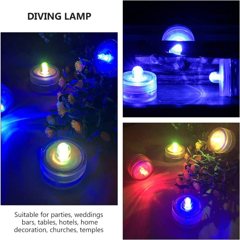 OSALADI 12Pcs Candle Decor Pool Xmas Color Lamps Light Pond Bathtub Blue for New Underwater Favors Year Party Lights Flameless Fishing Led Fish Holiday Submersible Diving Changing Home & Garden > Pool & Spa > Pool & Spa Accessories OSALADI   