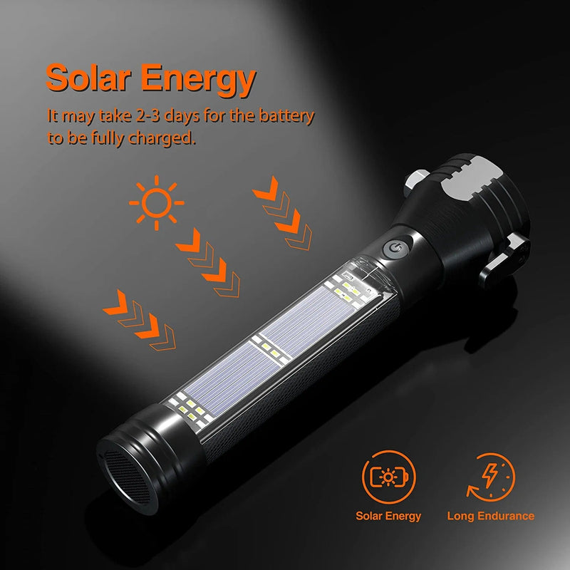 Otdair LED Flashlight Solar Power Flashlight, Ultra Bright Flashlight, High Lumens, USB Rechargeable, 5 Modes for Outdoor,Camping, Hiking 2Pack Hardware > Tools > Flashlights & Headlamps > Flashlights Otdair   