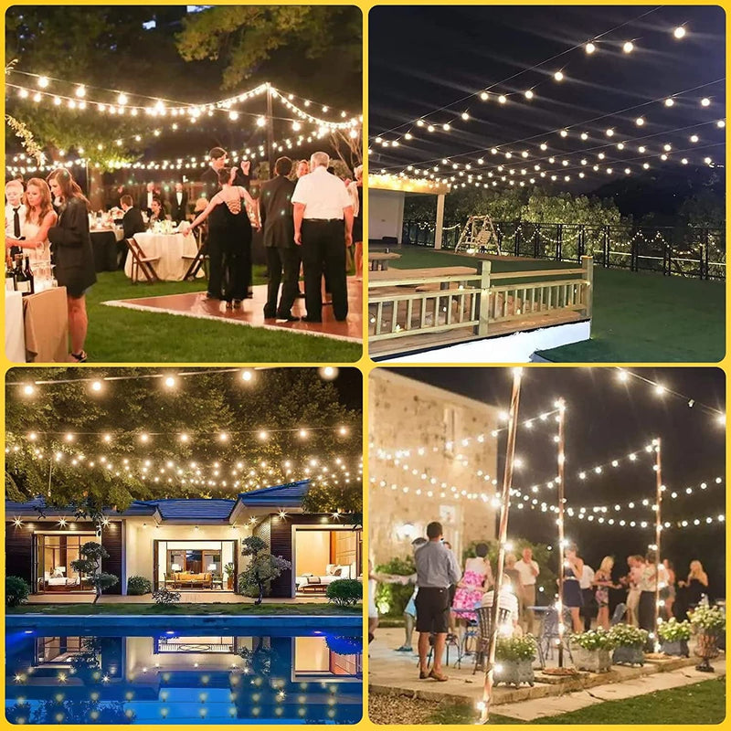 Outdoor String Lights 120Ft 2Packx60Ft Outdoor Lights with Waterproof Shatterproof 62 LED Bulbs(2 Spare)Connectable Patio Lights for Indoor Outdoor Courtyard Cafe Porch Party Led Outdoor String Lights Home & Garden > Lighting > Light Ropes & Strings KDEEIE   