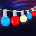 Outdoor String Lights 25 Feet G40 Globe Patio Lights with 27 Edison Glass Bulbs(2 Spare), Waterproof Connectable Hanging Light for Backyard Porch Balcony Party Decor, E12 Socket Base,Black Home & Garden > Lighting > Light Ropes & Strings Brightown Red White Blue Patio Lights 25 ft