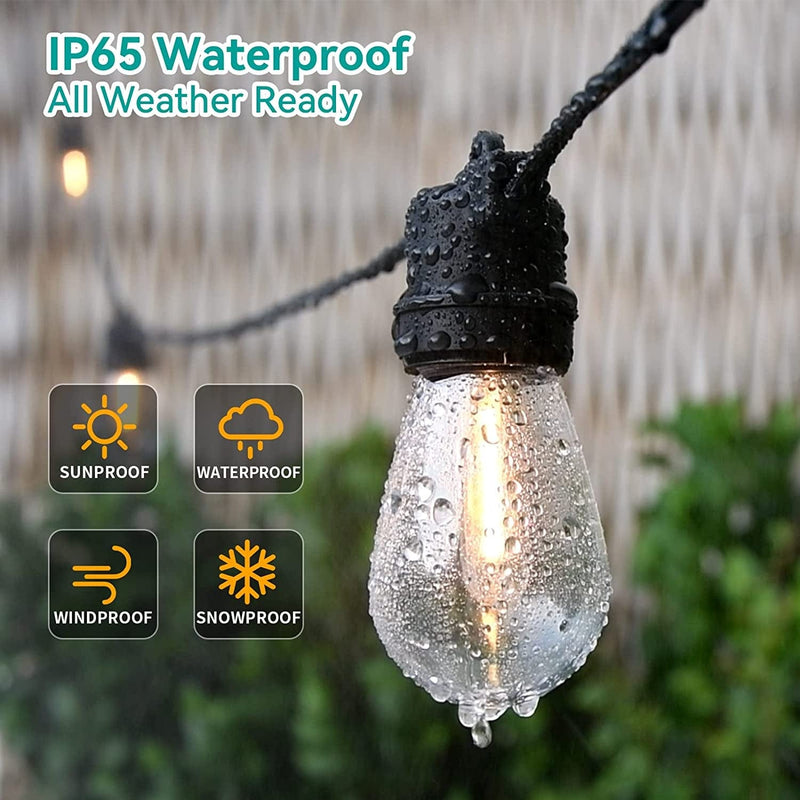 Outdoor String Lights Patio Lights 24Ft with 10 LED Dimmable Edison Waterproof Shatterproof Bulb and Commercial Grade Weatherproof Strand Heavy-Duty outside Decorative Cafe, Bistro, Market Light Home & Garden > Lighting > Light Ropes & Strings Solibting   