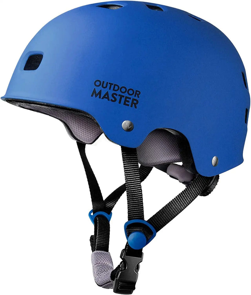 Outdoormaster Skateboard Cycling Helmet - Two Removable Liners Ventilation Multi-Sport Scooter Roller Skate Inline Skating Rollerblading for Kids, Youth & Adults Sporting Goods > Outdoor Recreation > Cycling > Cycling Apparel & Accessories > Bicycle Helmets OutdoorMaster Deep Blue Medium 