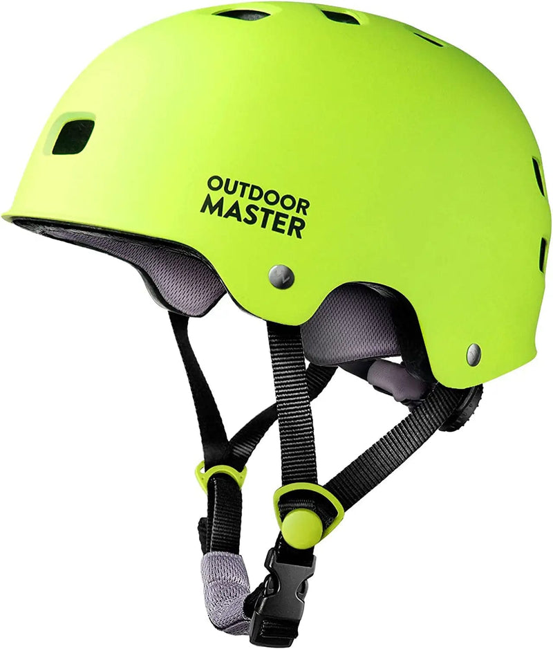 Outdoormaster Skateboard Cycling Helmet - Two Removable Liners Ventilation Multi-Sport Scooter Roller Skate Inline Skating Rollerblading for Kids, Youth & Adults Sporting Goods > Outdoor Recreation > Cycling > Cycling Apparel & Accessories > Bicycle Helmets OutdoorMaster Lemon Medium 