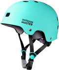 Outdoormaster Skateboard Cycling Helmet - Two Removable Liners Ventilation Multi-Sport Scooter Roller Skate Inline Skating Rollerblading for Kids, Youth & Adults Sporting Goods > Outdoor Recreation > Cycling > Cycling Apparel & Accessories > Bicycle Helmets OutdoorMaster mint Green Small 