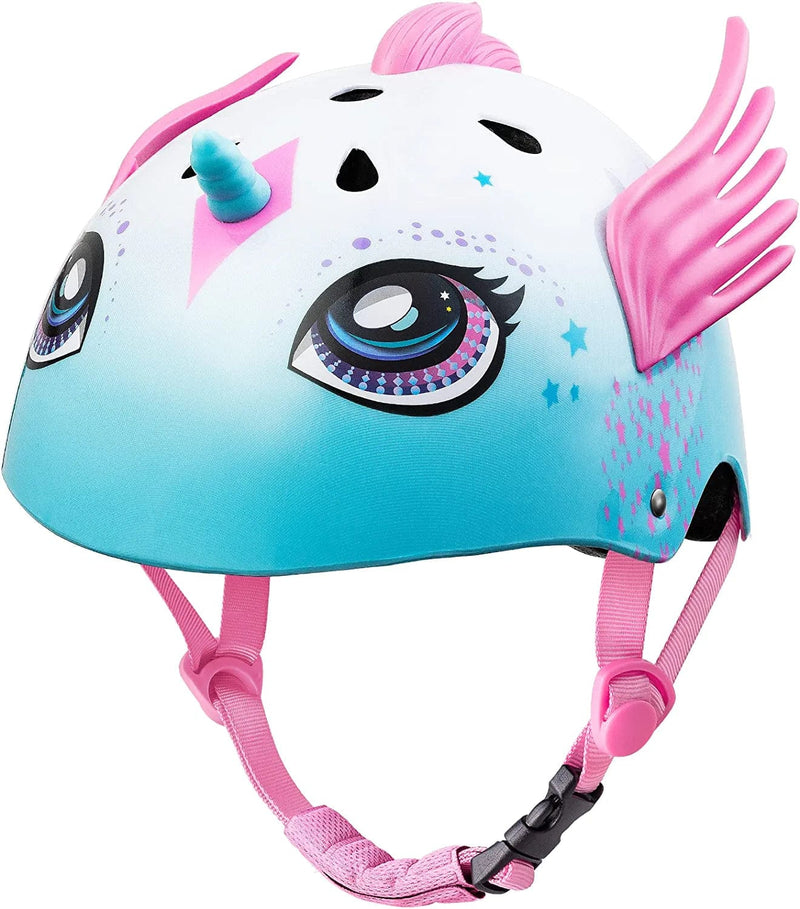 Outdoormaster Toddler Kids Bike Helmet Unicorn Bicycle Helmet for Girl Boy- Multi-Sport 2 Sizes Adjustable Safety Helmet for Children (Age 5-12), 9 Vents for Kids Skating Cycling Scooter Sporting Goods > Outdoor Recreation > Cycling > Cycling Apparel & Accessories > Bicycle Helmets OutdoorMaster Blue  