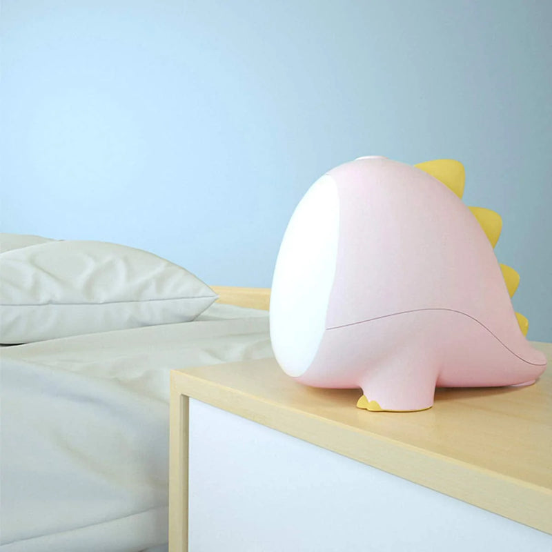 Ouuonno Little Dinosaur Night Light for Baby Transform between Warm White and White Sleep Timer Setting for Children Adults Bedside and Nursery Cute LED Lamps for Toddler and Kids Bedroom(Pink)