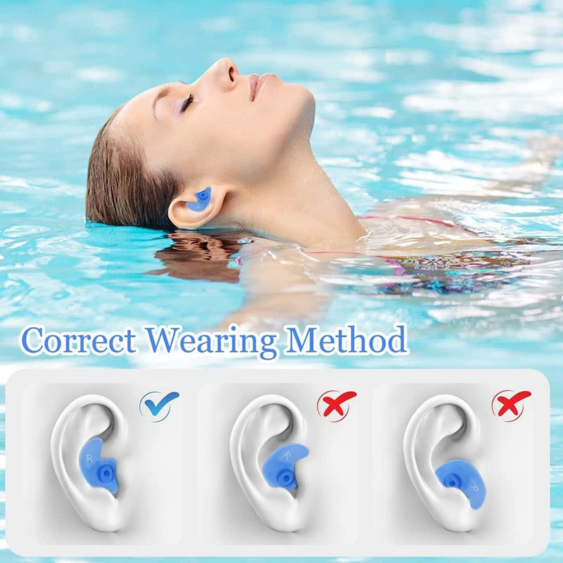 OUYOO 10 Pairs Swimming Reusable Silicone Ear Plugs for Adults,For Swimming Showering Surfing Hot Springs Water Sports Sporting Goods > Outdoor Recreation > Boating & Water Sports > Swimming OUYOO   