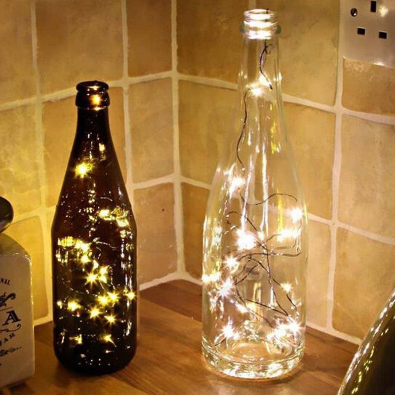 Pack of 12 Wine Bottle Lights Battery Powered, LED Cork Shaped Starry String Lights - 20LED 39Inch Copper Wire Fairy Lights for Bottle DIY, Party, Decor, Christmas, Wedding, Dancing(Warm White) Home & Garden > Lighting > Light Ropes & Strings Amants01   