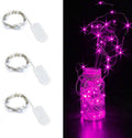 Pack of 3 Sets LED Starry String Lights with 10 Micro Leds on 3.3Ft(1M) Copper Wire, Fairy Lights Battery Powered by 2X Cr2032(Incl), for Wedding or Christmas Party Table Decorations (Multicolor 1M) Home & Garden > Lighting > Light Ropes & Strings HDSHIMAO Pink  