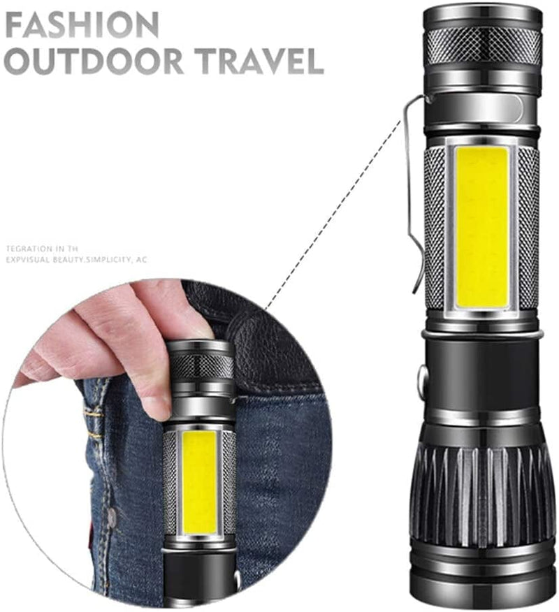 PAIHUIART Headlamps for Adults Mini Portable LED Flashlight Telescopic Focusing Zoom Torches Flashlight Waterproof in Life Lighting Lantern Camping Lights (Color : Black) Hardware > Tools > Flashlights & Headlamps > Flashlights PAIHUIART   
