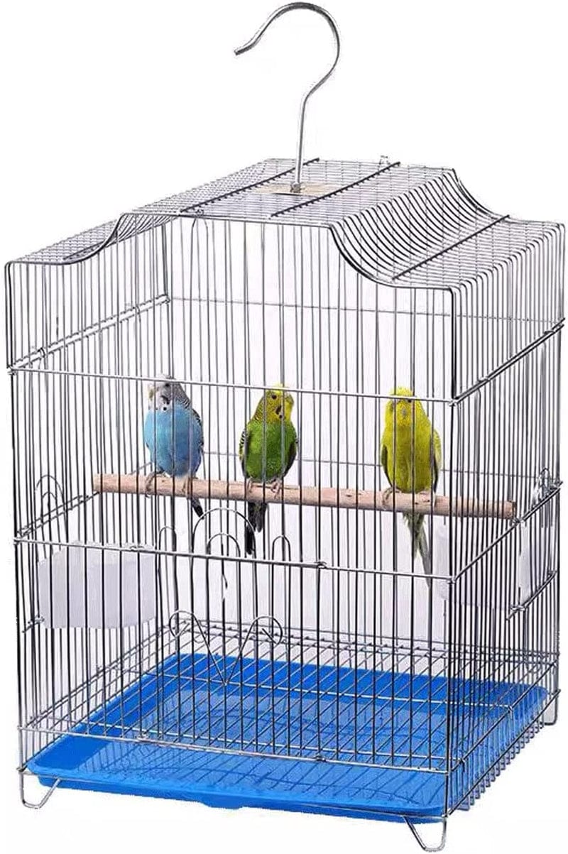 Parakeet Bird Cage, Wire Birdcage Hanging Bird House with Bird Feeder Waterer and Stand, Bird House Accessories for Budgie Parakeets Finches Canaries Lovebirds Small Parrots Cockatiels Animals & Pet Supplies > Pet Supplies > Bird Supplies > Bird Cages & Stands Lemengtree   